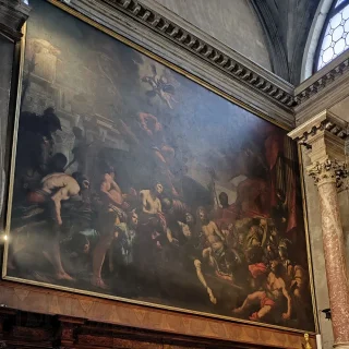 Страсти святого Юлиана и его сподвижников, Дзанчи Антонио, 1674 г. Церковь Сан Джулиан