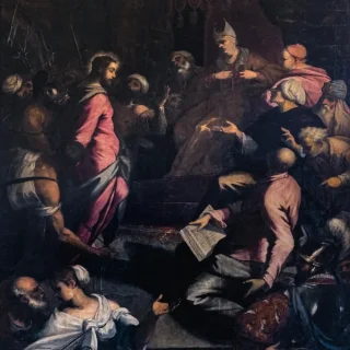 Христос перед Каиафой, Корона Леонардо, 1585 г. Церковь Сан Джулиан