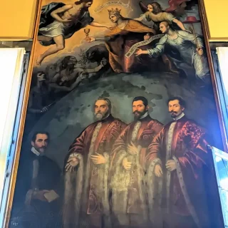 Христос, Добродетели и портреты трех Авогадори, Робусти Доменико, 1618 г. Дворец Дожей