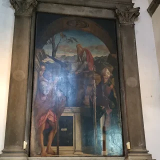 Святые Христофор, Иероним и Людовик Тулузский, Беллини Джованни, 1513 г. Церковь Сан Джованни Кризостомо